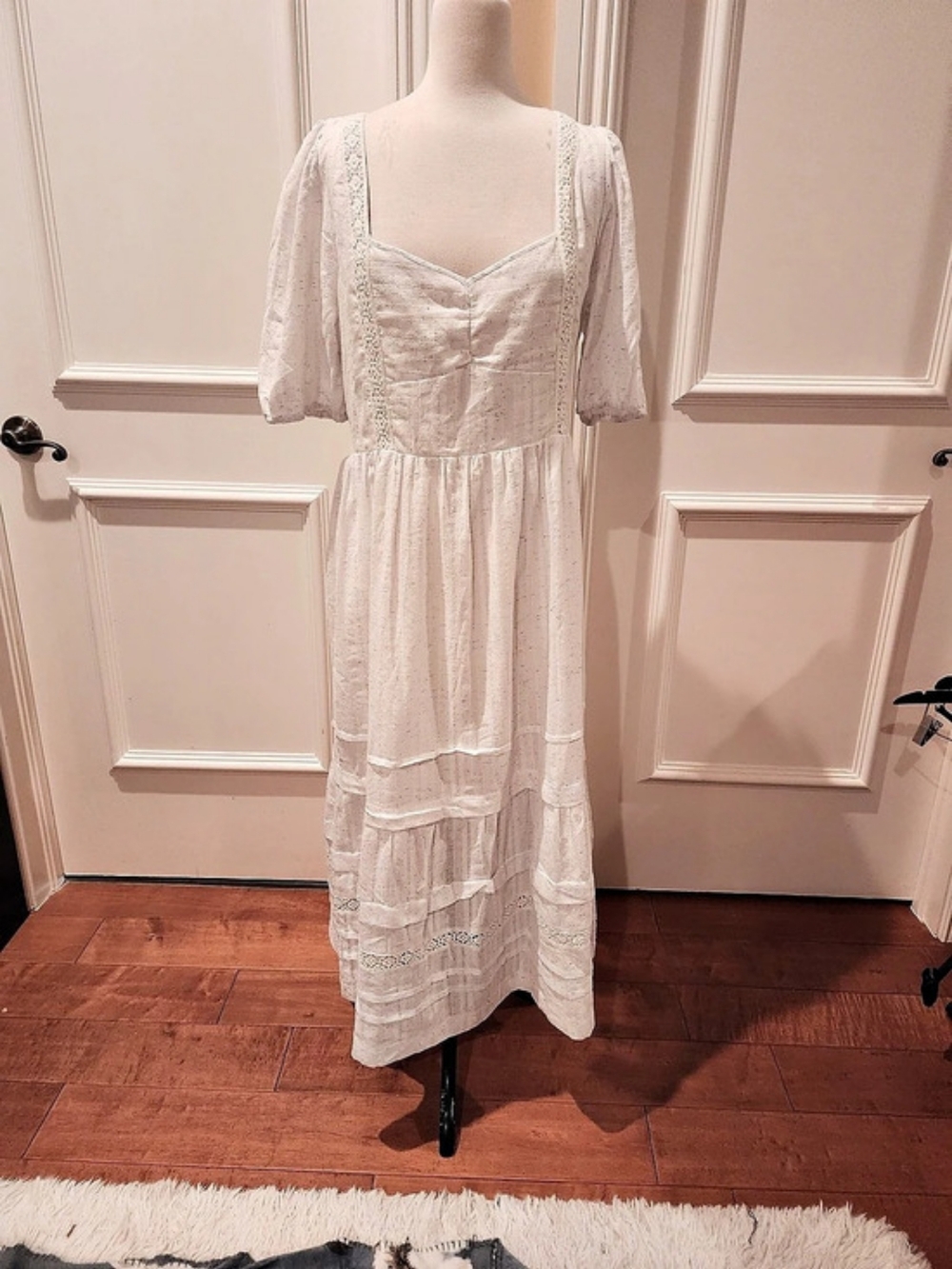 Betsey Johnson White Cotton Midi Dress Size XL
